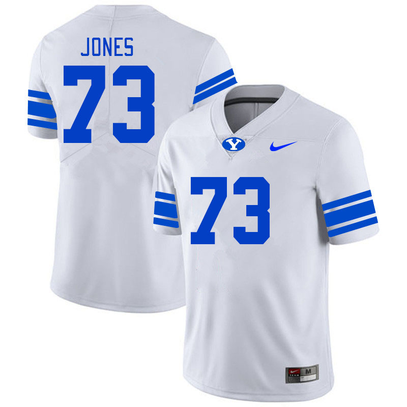Men #73 Weston Jones BYU Cougars College Football Jerseys Stitched Sale-White